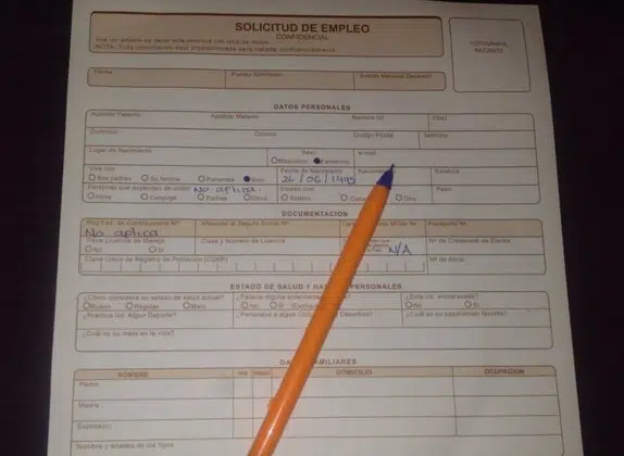 como llenar una solicitud de empleo